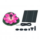 Solar Water Fountain With Lotus Leaf Solar With 6 Different Nozzles Solar Powered Bird Bath Floating Fountain Panel Solar Water Fountain For Fish Tank Pink