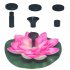 Solar Water Fountain With Lotus Leaf Solar With 6 Different Nozzles Solar Powered Bird Bath Floating Fountain Panel Solar Water Fountain For Fish Tank Pink