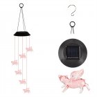 Solar Wind Chimes 7 Color-Changing Mobile Romantic Wind-Bell For Outdoor Garden Yard Patio Home Decoration Black shell 6 led
