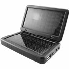 Solar charger with battery pack for providing power to all popular portable electronic devices   This well designed dual panel charger is ideal for the person o