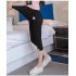 Solid Color Kitten Pattern Cropped Trousers for Pregnant Woman Support Abdomen Dark gray XXL