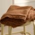 Solid Color Knitted Blanket Lightweight Comfortable Breathable Machine Washable Super Soft Throw Blanket Khaki 80 x 100CM