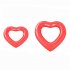 Solid Color Loving Heart Shape Thicken Inflatable Swimming Ring for Outdoor red Small  90 