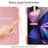 Solid Color Protective Case Tablet Case Cover With Pen Tray For Ipad Pro 12 9 2021 Elegant pink