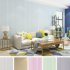 Solid Color Vertical Pinstripe Non Woven Wallpaper for TV Background Decor 10M light green