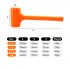 Solid Hammer Dead Blow Mallet Orange Soft Rubber Unicast Hammer 0 5 2LB 1BL
