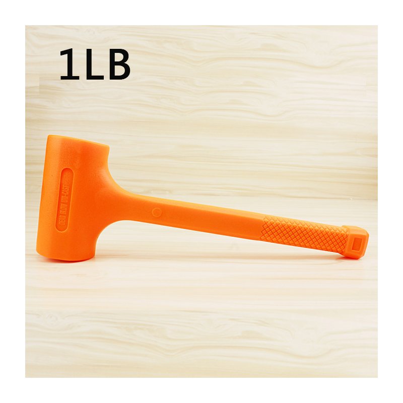 Solid Hammer Dead Blow Mallet Orange Soft Rubber Unicast Hammer 0.5-2LB 1BL