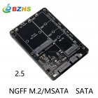 Solid State Drive SSD M.2 B-key and MSATA 2-in-1 to SATA 3.0 Riser Card black