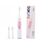 Sonic Electric Toothbrush Ipx-7 Waterproof 3 Brush Heads Soft Bristles Whitening Toothbrush Oral Care Pink