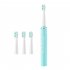 Sonic Electric Toothbrush Professional Wireless Usb Rechargeable Tooth Brushes 4 Replacement Brush Heads Blue