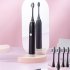 Sonic Electric Toothbrush Professional 6 speed Universal Waterproof Usb Rechargeable Tooth Brush Oral Care Black