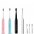Sonic Wave USB Charging 5 Modes Adults Home Ultrasonic Electric Toothbrush black