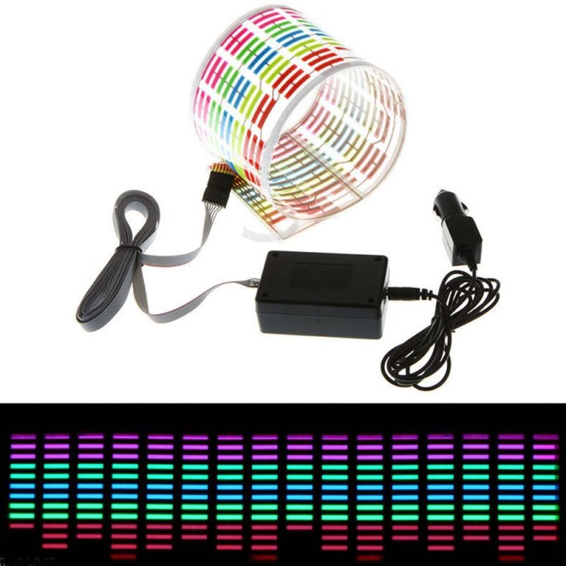 Sound Music Activate Sensor Car Auto Sticker Led Light Equalizer Glow Music Rhythm Light Color_45*11CM