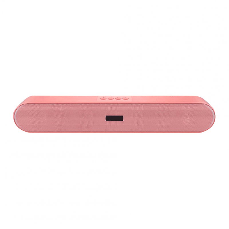 Soundbar with Mic AUX FM USB Micro SD Subwoofer Bluetooth Speaker for Mobile Phone Laptop Pink