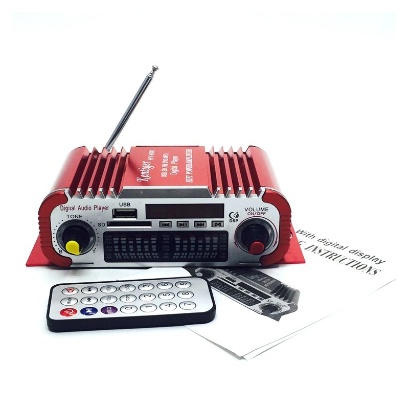 HY-601 Digital HI-FI Auto Car Stereo Power Amplifier USB SD Player Dac MP3 Mini Amplifier red