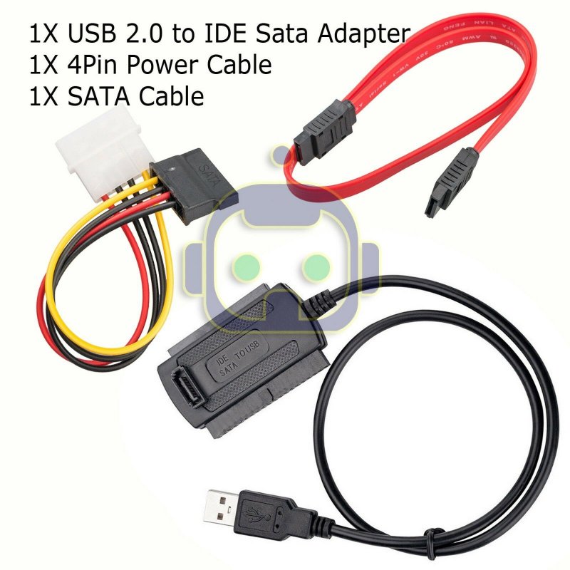 SATA/PATA/IDE to USB 2.0 Adapter Converter Cable for Hard Drive Disk 2.5" 3.5"