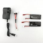 [US Direct] Spare Parts 2PCS 7.4V 15C 610mAh Battery with Charger Set for Hubsan H502S RC Quadcopter