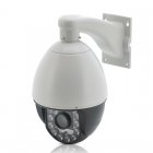 Speed Dome IP Camera does H 264 Video Compression and has D1 Resolution  12 Array LEDs as well as Motion Detection