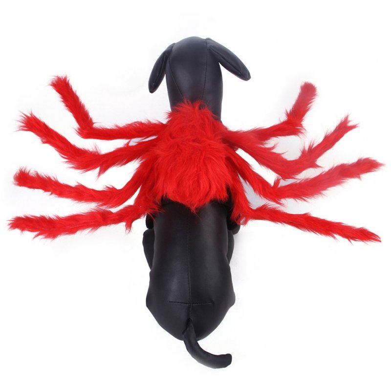 Spider Shape Clothes Pet Halloween Christmas Chest Back Strap Costume for Small Dogs Cats red_S