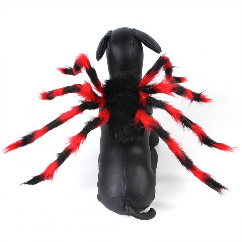 Spider Shape Clothes Pet Halloween Christmas Chest Back Strap Costume for Small Dogs Cats Black red_M