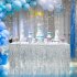 Spiral Tassel Table Skirt for Wedding Birthday Party Decoration Rose gold 275CMX high 75CM