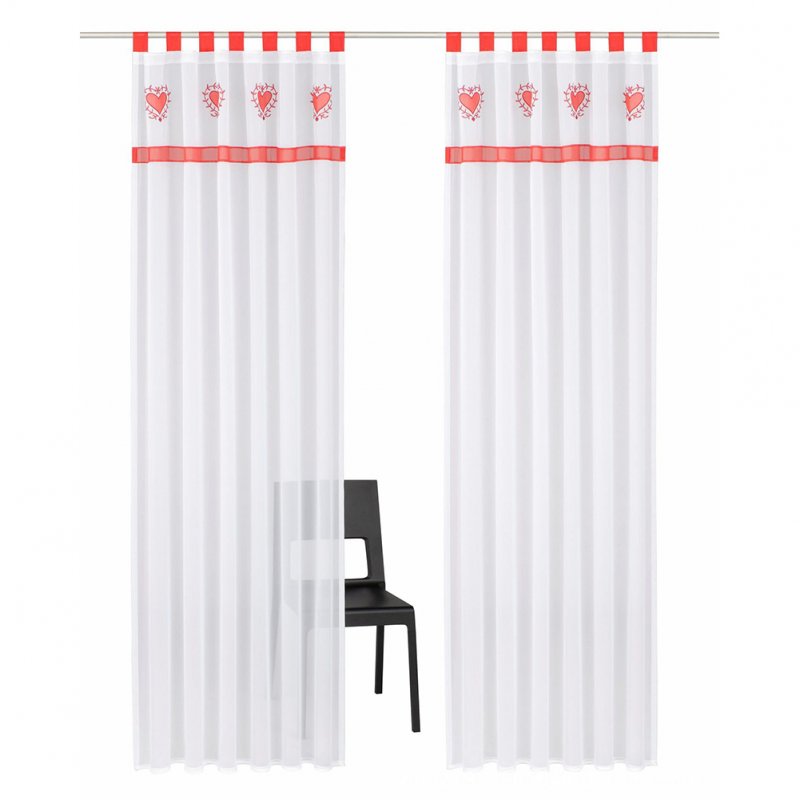 Splicing Embroidered Curtain High Density Terylene Yarn Drapes for Living Room Bedroom Balcony Red suspenders_140cm wide X 225cm high