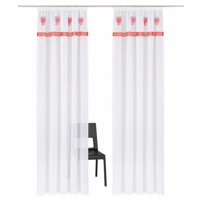 Splicing Embroidered Curtain High Density Terylene Yarn Drapes for Living Room Bedroom Balcony Red drawstring_140cm wide X 225cm high