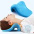 Sponge Neck Pillow Portable High Elasticity Ergonomic Curved Design Neck Relaxer Corrector For Pain Relief Blue