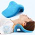 Sponge Neck Pillow Portable High Elasticity Ergonomic Curved Design Neck Relaxer Corrector For Pain Relief Blue