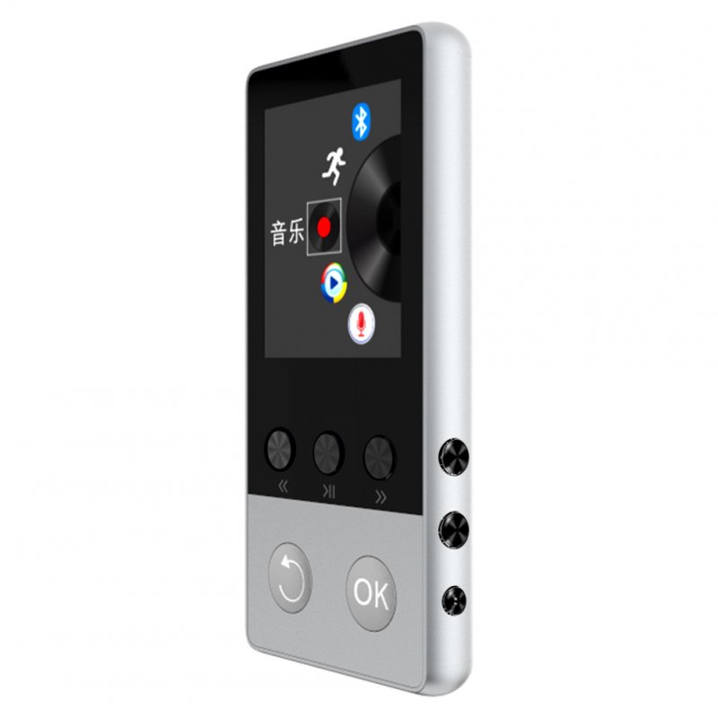 Sport Bluetooth HiFi MP3 MP4 Player 1.8inch Screen Portable Speaker Radio FM Recording E-book Walkman A5 Silver