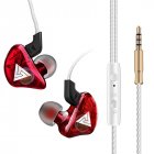 Sport Wired Earphone Stereo Earbud for Apple Xiaomi Samsung Music Cell Phone Running Headset with HD Mic   Red