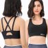 Sports Bra For Women Padded Support Criss Cross Strappy High Impact Quick drying Bras For Yoga Exercise Athletic black L  57 5 62 5kg 