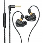 Sports Headphones 3.5mm In-Ear Wire Control Earphone With Microphone Hifi Sound Music Headset For Running black
