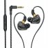 Sports Headphones 3 5mm In Ear Wire Control Earphone With Microphone Hifi Sound Music Headset For Running black