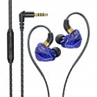 Sports Headphones 3.5mm In-Ear Wire Control Earphone With Microphone Hifi Sound Music Headset For Running blue