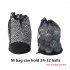Sports Mesh Net Bag Black Nylon golf bags Golf Tennis 16 32 56 Ball Carrying Drawstring Pouch Storage bag Medium size can hold 24 32 balls   price does not incl