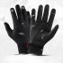 Sports Winter Cycling Gloves Touch Screen Function Water Resistant Windproof Warm Anti Slip Plush lined Full Finger Gloves For Running Biking Workout grey XL