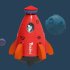 Sprinkler Rocket Toys For Kids Outdoor Yard Water Pressure Powered Liftoff 360 Degree Rotation Water Toys For Boys Girls Gifts red