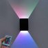Square Led Wall Lights Aisle Corridor Dimmable Multicolor Up Down Lamp With Infrared Remote Control RGB with remote control Black