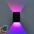Square Led Wall Lights Aisle Corridor Dimmable Multicolor Up Down Lamp With Infrared Remote Control RGB with remote control White