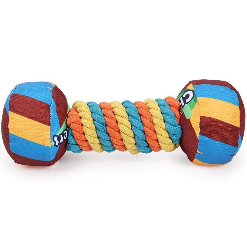 Squeaky Dog Toys Cute Candy Dumbbell Shaped Chew Toys For Dogs Indoor Play Interactive Dog Toys For Small Medium Large Dogs color