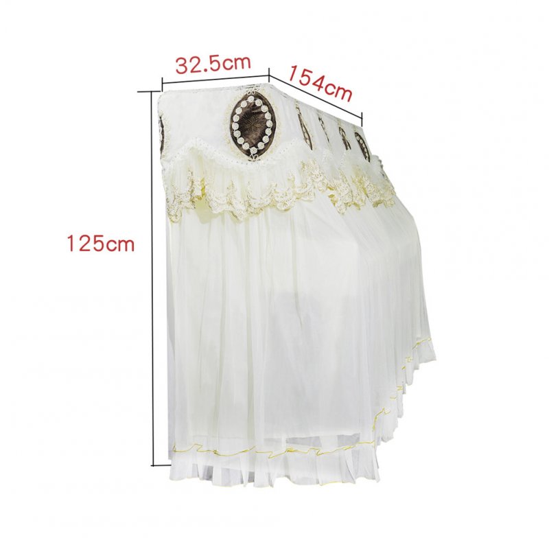 Palace Style Floral Embroidery Gauze Lace Full-cover Piano Cover Dustproof Piano Cover  