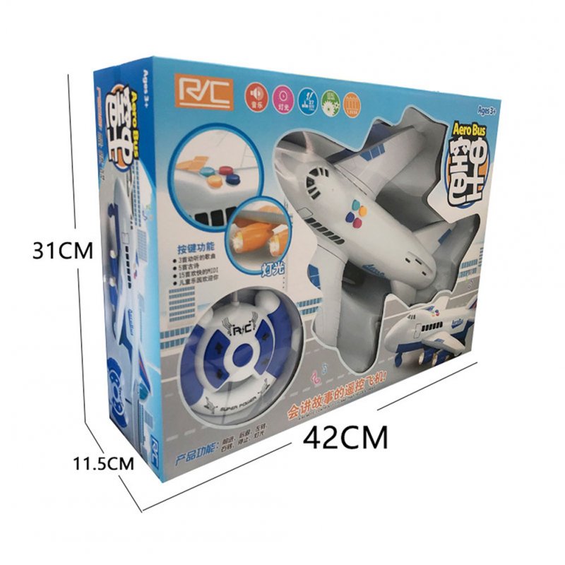 RC Four-channel Large Plane Story-telling Steering Wheel Remote Control Plane for Kids Gift Random Color 