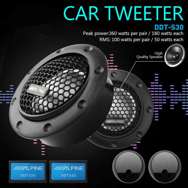 2PCS Tweeter Car Audio Silk Film For Car Modification 180W High-Pitched Audio Loudspeaker Car Audio Modification