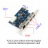 Stable Efficient PCI E 3 port USB3 0 External   Gigabit Network Interface Expansion Card with 4PIN Power Supply Interface blue