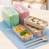 Stackable Bento Box 3 Layer Lunch Box With Fork And Spoon 3 Grid Design Detachable Compartment Tray Rectangular Lunch Box Kit For Boys Girls Children 3 layer su