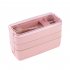 Stackable Bento Box 3 Layer Lunch Box With Fork And Spoon 3 Grid Design Detachable Compartment Tray Rectangular Lunch Box Kit For Boys Girls Children 3 layer su