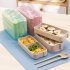 Stackable Bento Box 3 Layer Lunch Box With Fork And Spoon 3 Grid Design Detachable Compartment Tray Rectangular Lunch Box Kit For Boys Girls Children 3 layer su