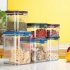 Stacked Sealing Storage Box with Cover for Kitchen Grain Food Snacks Random Color 1100ml