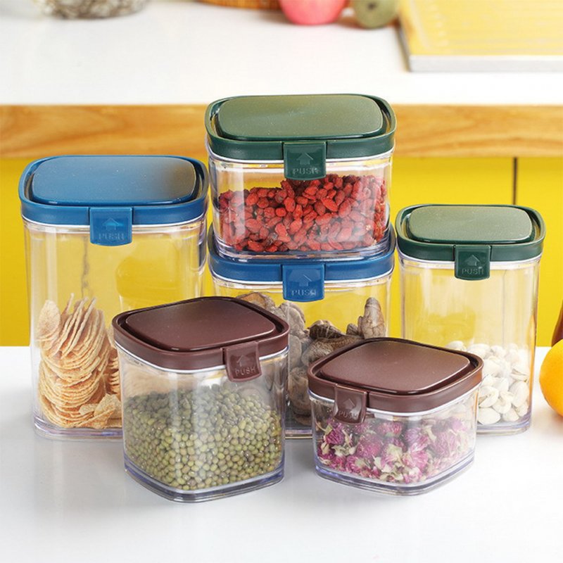 Stacked Sealing Storage Box with Cover for Kitchen Grain Food Snacks Random Color_700ml